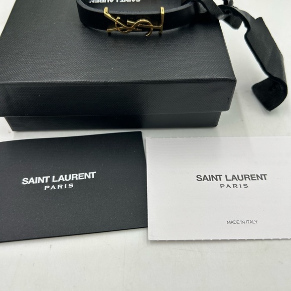 Women's Saint Laurent OPYUM YSL leather bracelet made in Italy - Picture 11 of 11